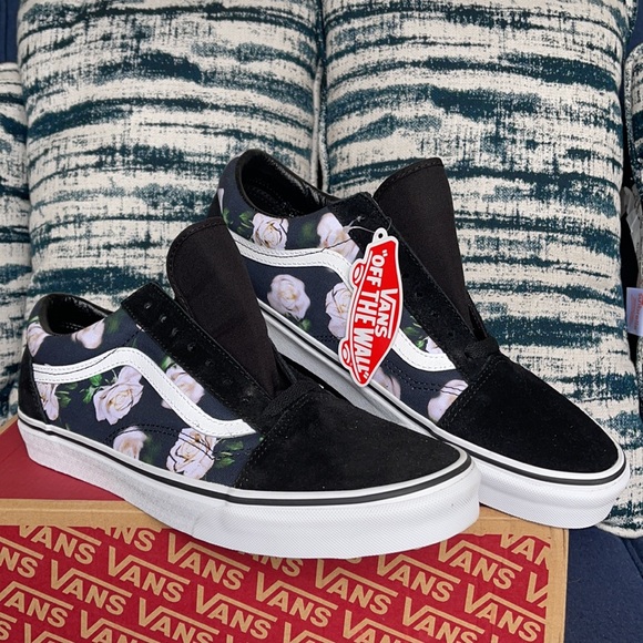 Vans Old Skool Romantic Floral Black/True White MENS - Picture 5 of 16
